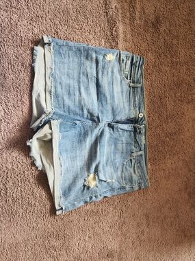 Light Blue Distressed Denim Women's Shorts